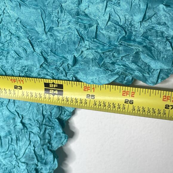 Magic Scarf Women Crinkle Blouse Wearable Art XL 3X Teal Shimmer Loose Fit Fairy - Picture 6 of 6